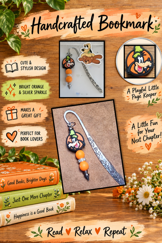 Such a "GOOFY" Handcrafted Silver-Toned Bookmark