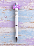 Purple Game Controller Handcrafted and beaded Black Ink Pen