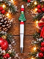 🎄 Merry Christmas Tree Beaded Handcrafted Ink Pen