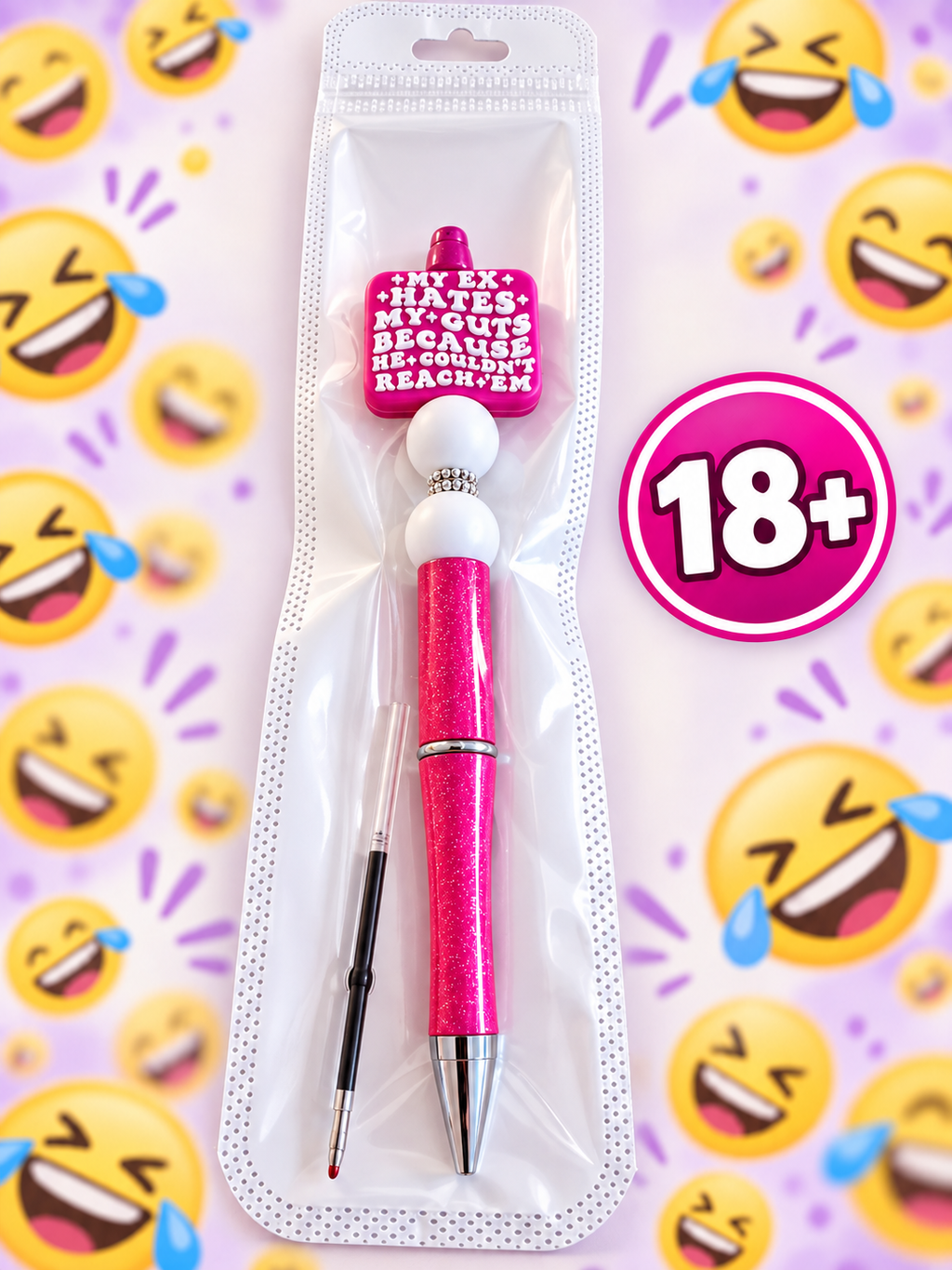 My EX Hates My Guts....LOL - Adult 18+ Humor Black Handcrafted Ink Pen