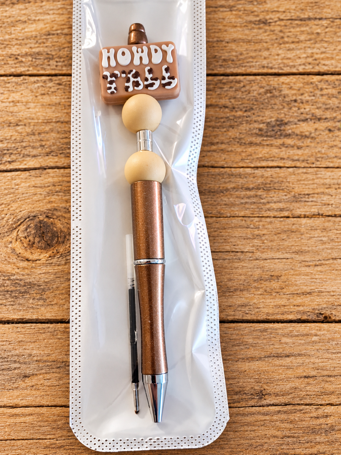 Handcrafted 'Howdy Ya'll Brown Tones Ink Pen - READY