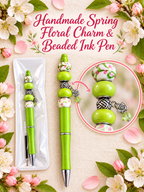 Handcrafted Spring Floral Handmade Charm and Beaded Ink Pen