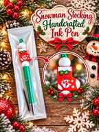 ☃️ Snowman Christmas Stocking Handcrafted Ink Pen 🎄