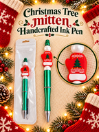 Christmas Tree Winter Mitten Handcrafted Ink Pen