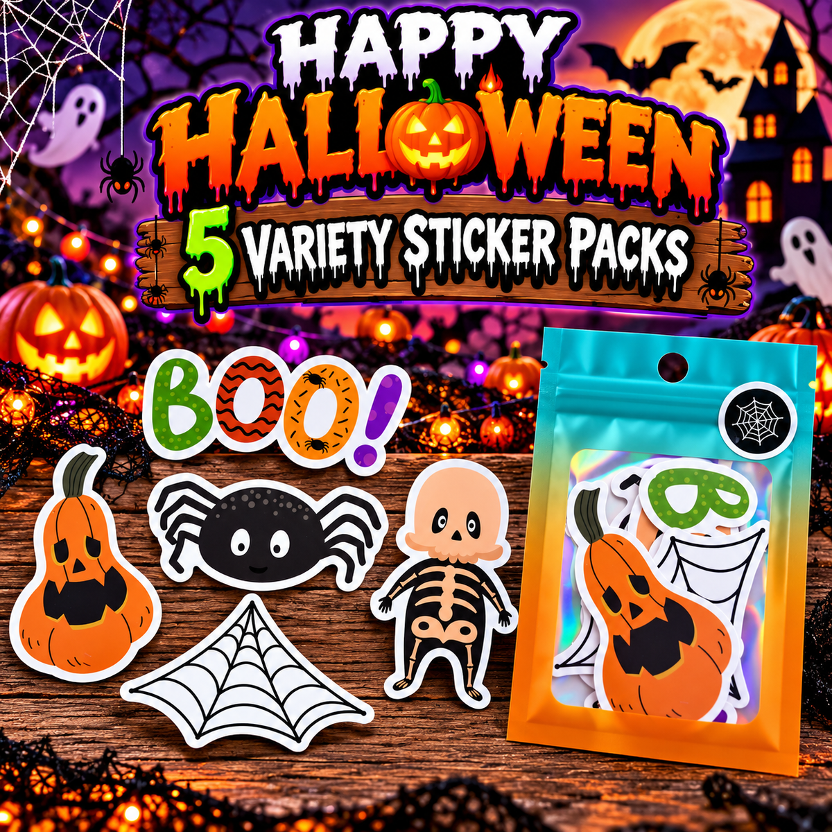 Happy Halloween Variety Sticker Pack #3