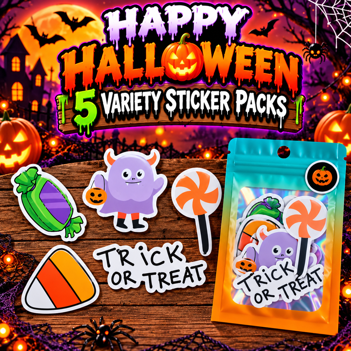 Happy Halloween Variety Sticker Pack #4
