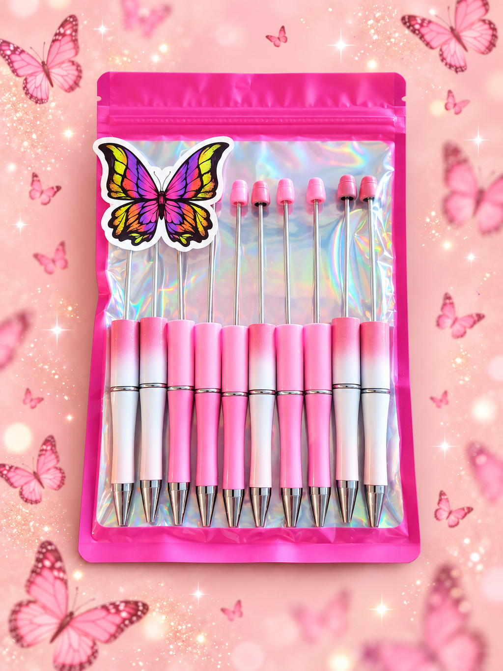 Pretty in Pink DIY Beadable Ink Pen Kit, 10 Pack