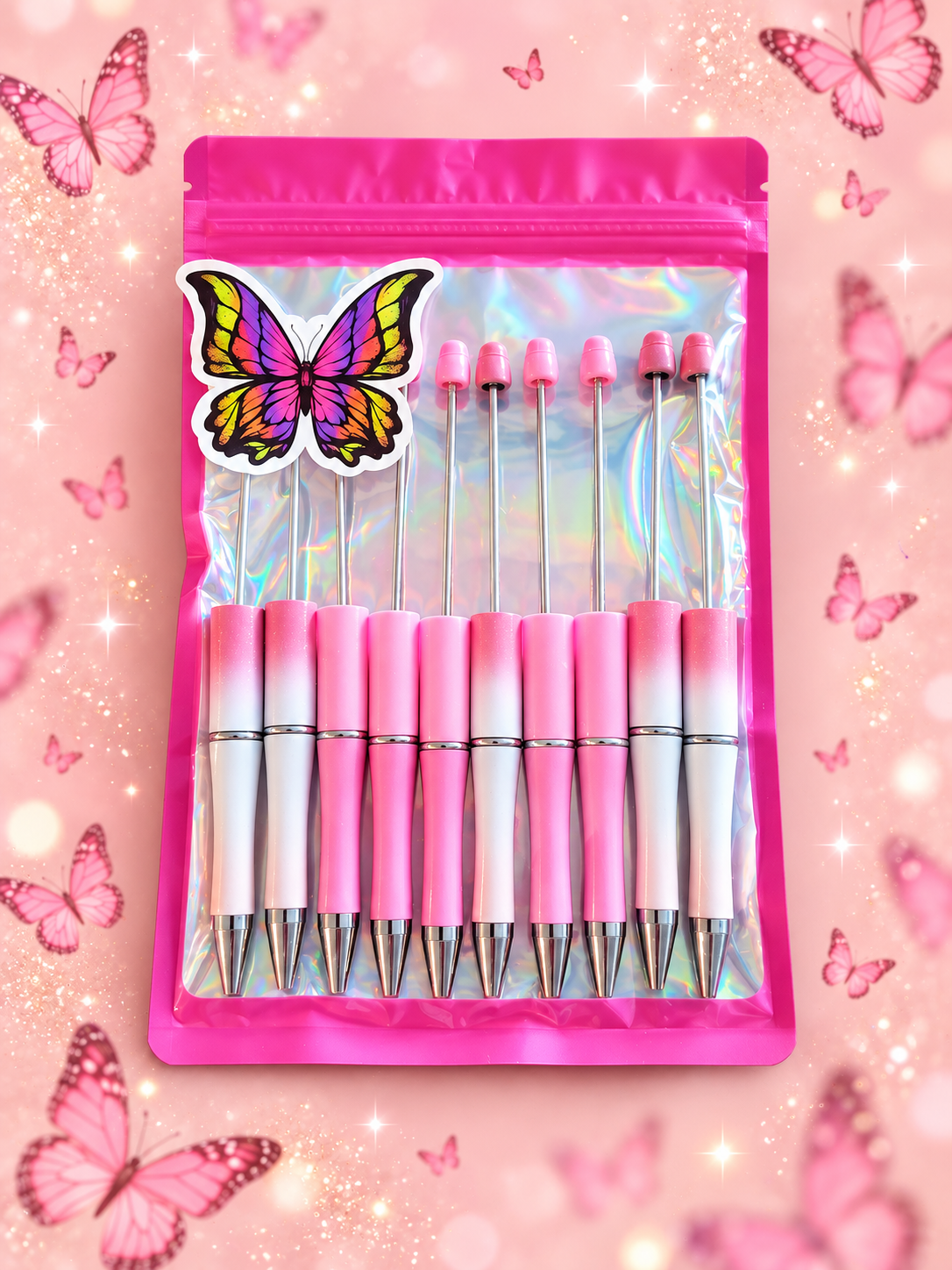 Pretty in Pink DIY Beadable Ink Pen Kit, 10 Pack