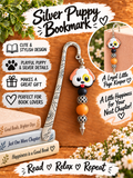 Handcrafted Silver-Toned Adorable Puppy Bookmark
