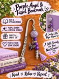 Handcrafted Silver-Toned Purple Angel &amp; Tassel Bookmark