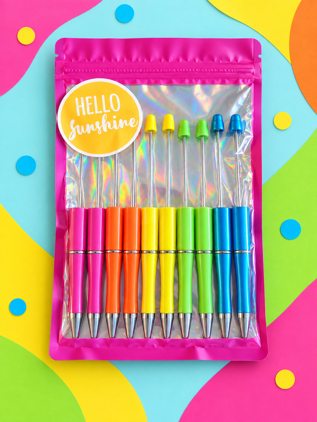 Bright Colors & Chill Vibes – DIY Beadable Ink Pen Kit, 10 Pack