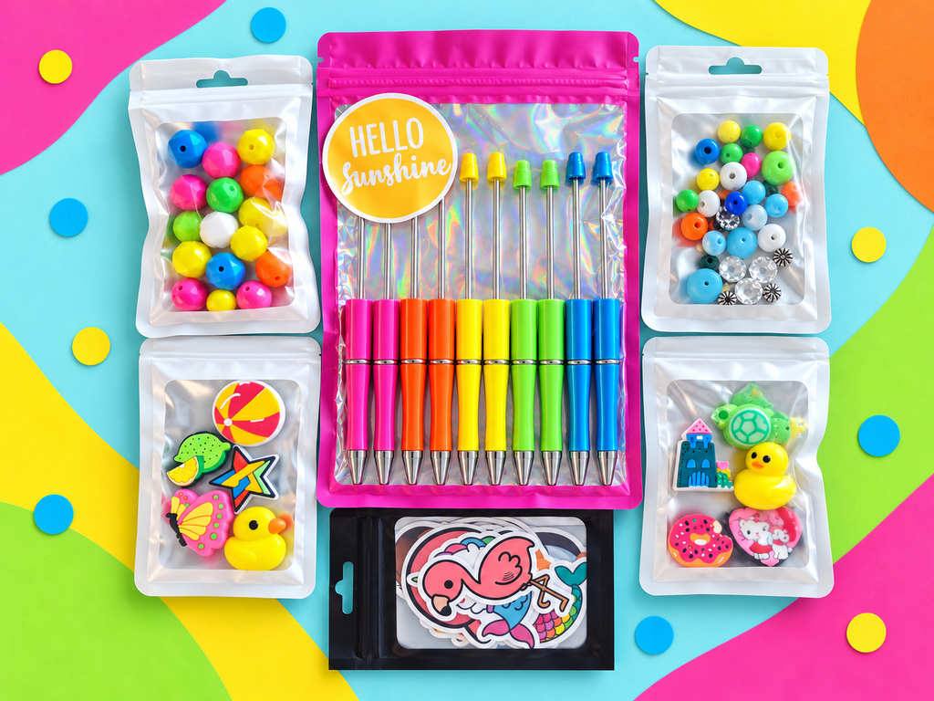 Bright Colors & Chill Vibes – DIY Beadable Ink Pen Kit, 10 Pack