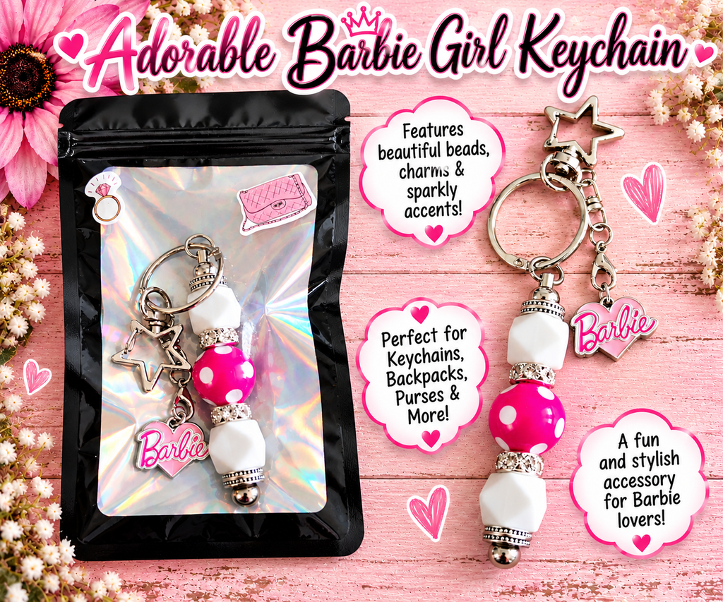 Adorable Handmade Barbie Girl Keychain