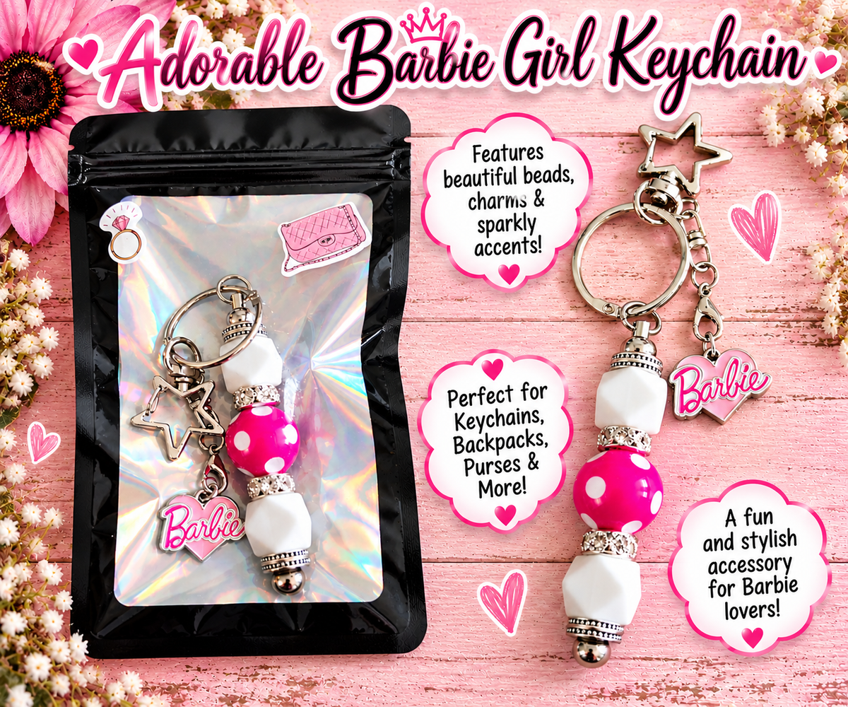 Adorable Handmade Barbie Girl Keychain