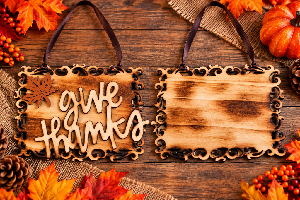 Handcrafted “Give Thanks” Fall Wall Sign