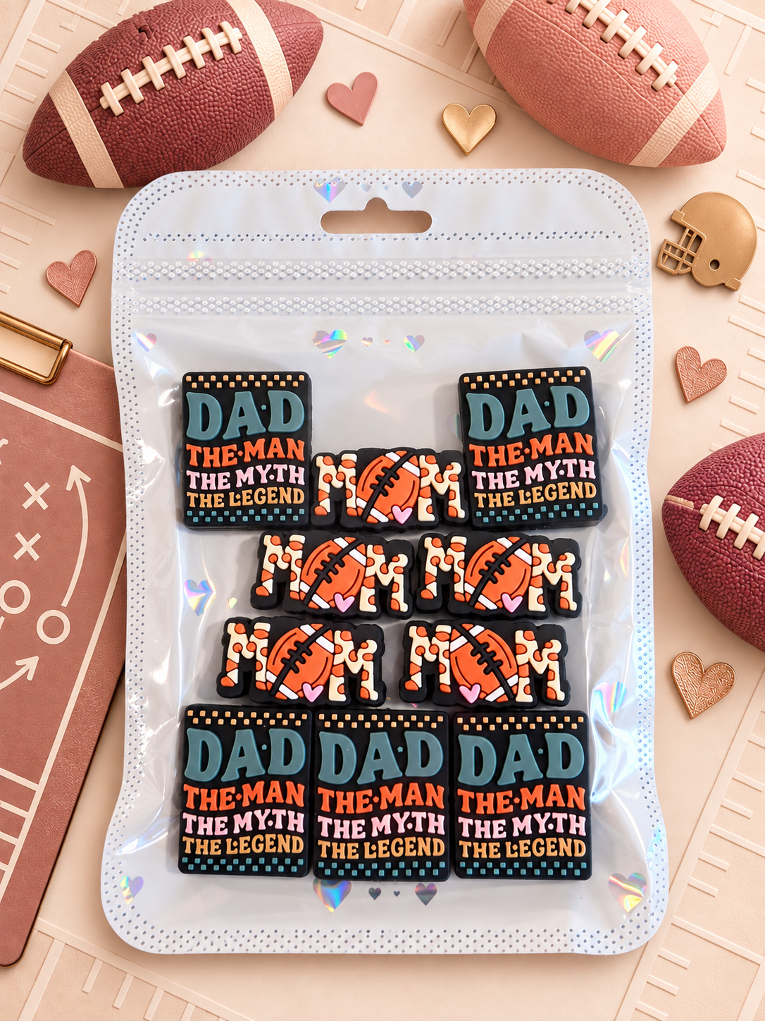 For the Football Parents, Players & Fans — DIY Beadable Ink Pen Kit, 10 Pack