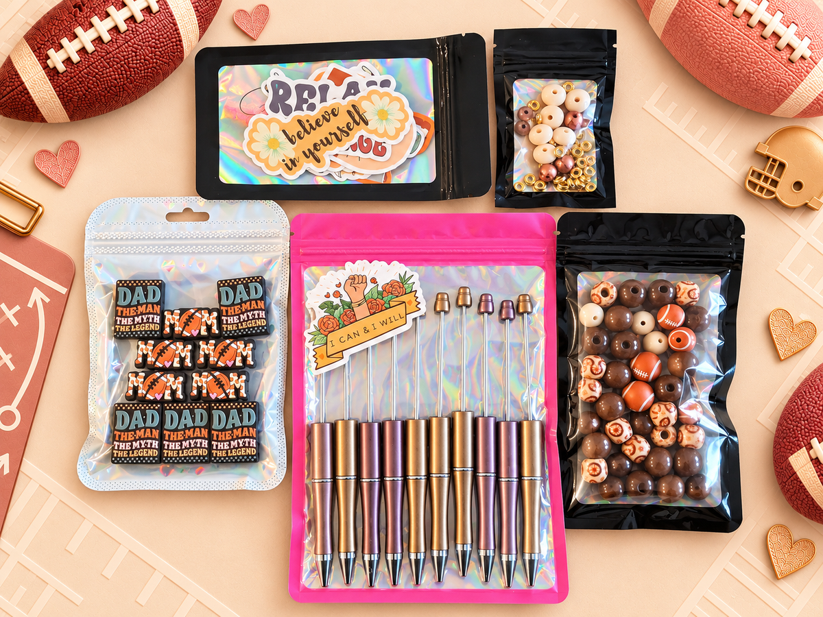 For the Football Parents, Players & Fans — DIY Beadable Ink Pen Kit, 10 Pack