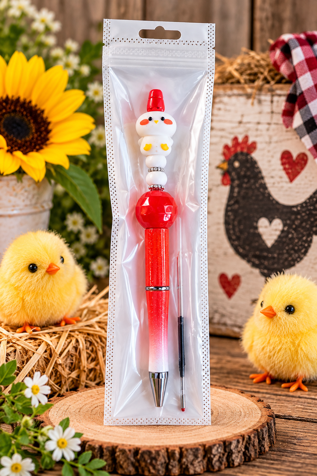 Chicken Lover’s Handcrafted Black Ink Pen