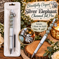 Beautifully Elegant Silver Elephant Charm Ink Pen