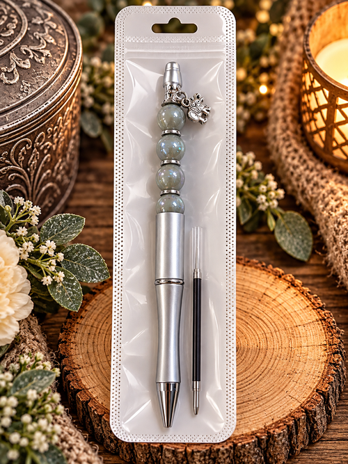 Beautifully Elegant Silver Elephant Charm Ink Pen