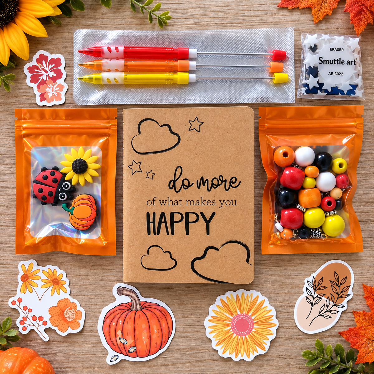 DIY Beadable Mechanical Pencil Kit - Seasonal Vibes Autum-Fall  - 3 Pack