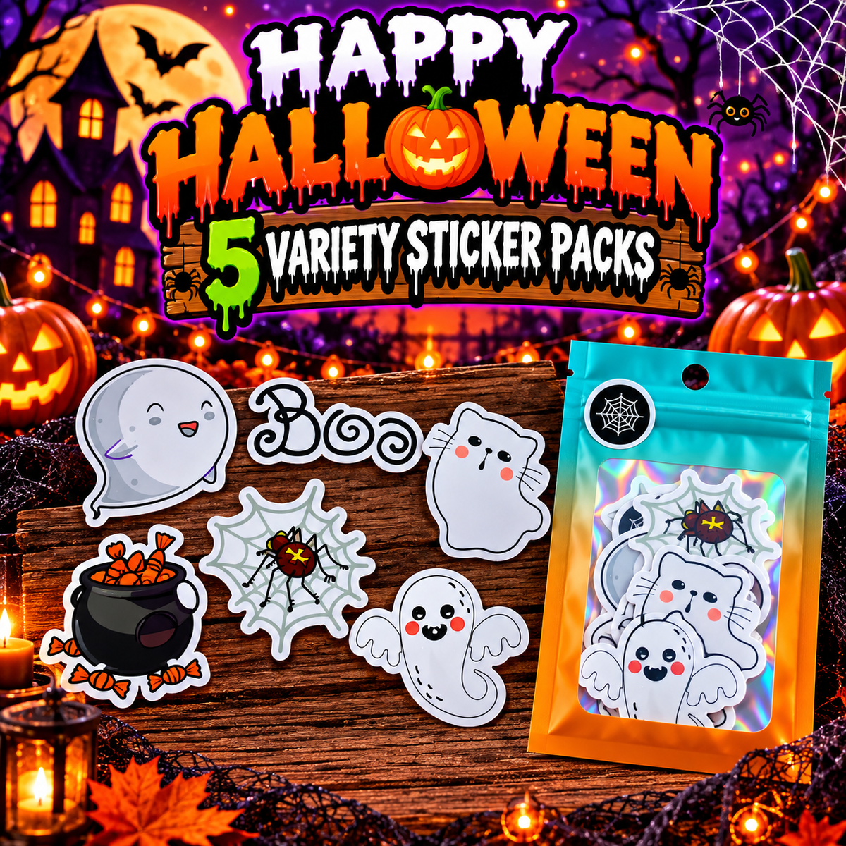 Happy Halloween Variety Sticker Packs