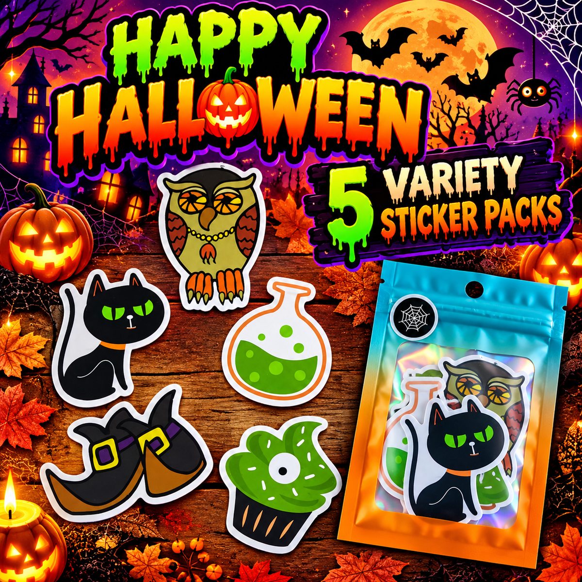 Happy Halloween Variety Sticker Packs