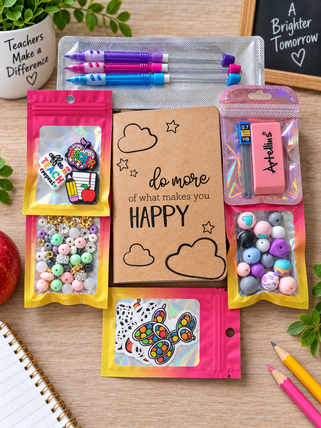DIY Beadable Mechanical Pencil Kit - Coffee, Teach, Repeat - 3 Pack