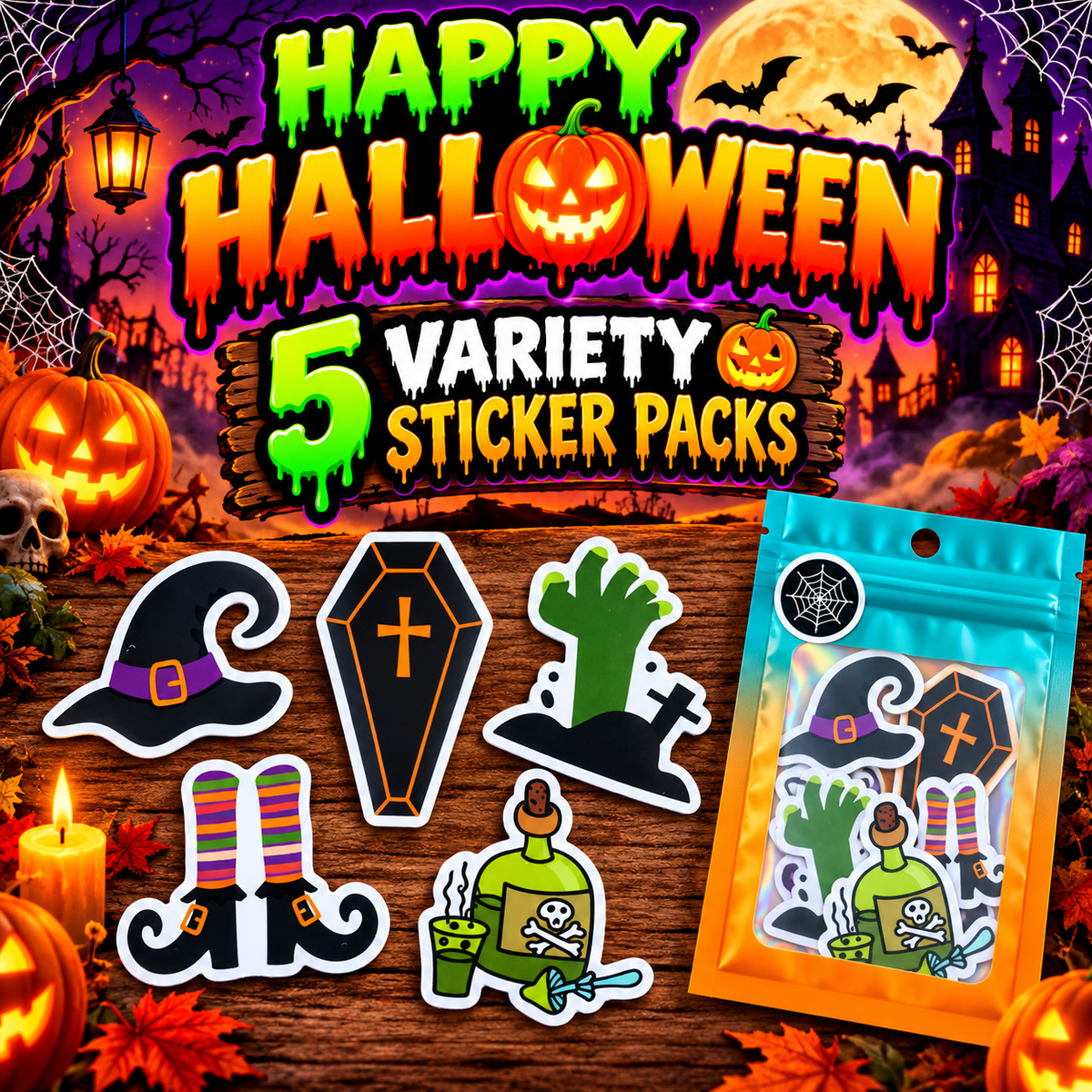 Happy Halloween Variety Sticker Packs