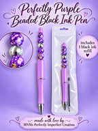 Perfectly Purple Beaded Black Ink Pen