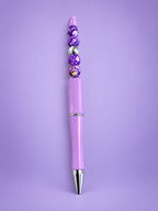 Perfectly Purple Beaded Black Ink Pen