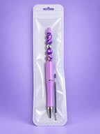 Perfectly Purple Beaded Black Ink Pen