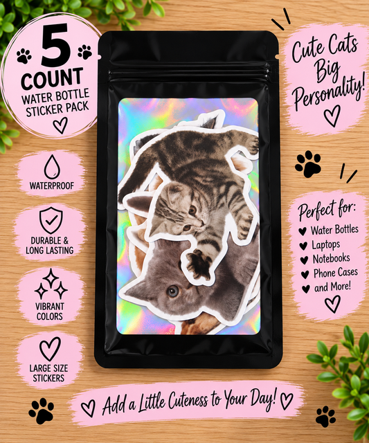 5-Count Large Cat Sticker Pack