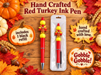 Handcrafted Red Turkey Black Ink Pen