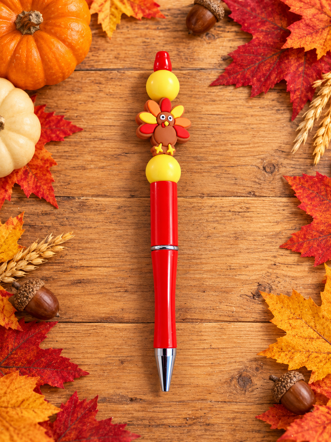 Handcrafted Red Turkey Black Ink Pen