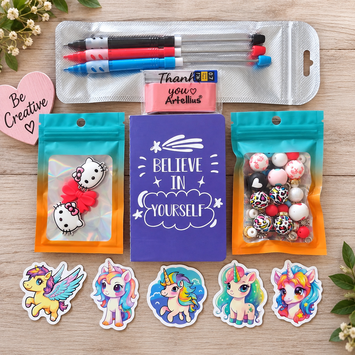 DIY Beadable Mechanical Pencil Kit - Hello Kitty - 3 Pack