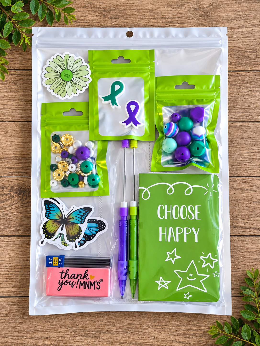 DIY Beadable Mechanical Pencil Kit Cancer Awareness- 2 Pack