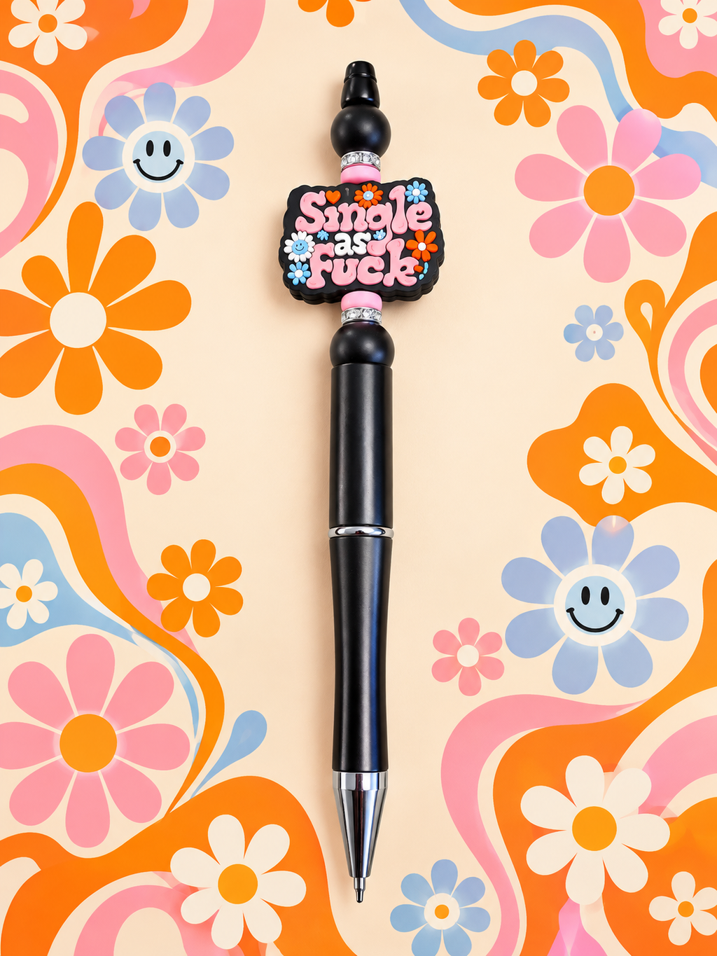 Single as FK Handcrafted Beaded Black Ink Pen — 18+**