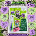 DIY Beadable Mechanical Pencil Kit - Gamer Theme Green & Purple Controllers - 2 Pack