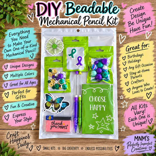 DIY Beadable Mechanical Pencil Kit Cancer Awareness- 2 Pack