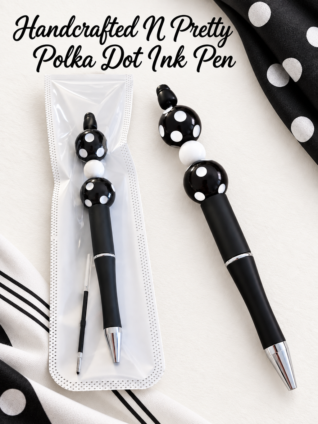 Handcrafted N Pretty Polka Dot Ink Pen
