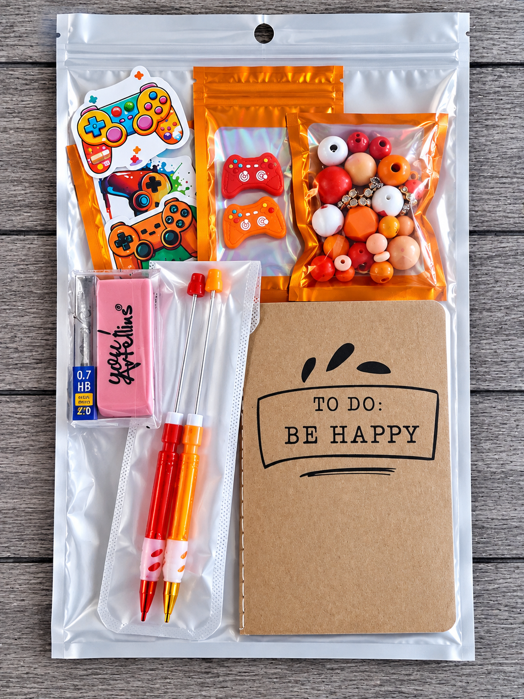 DIY Beadable Mechanical Pencil Kit - Gamer Red/Orange - 2 Pack