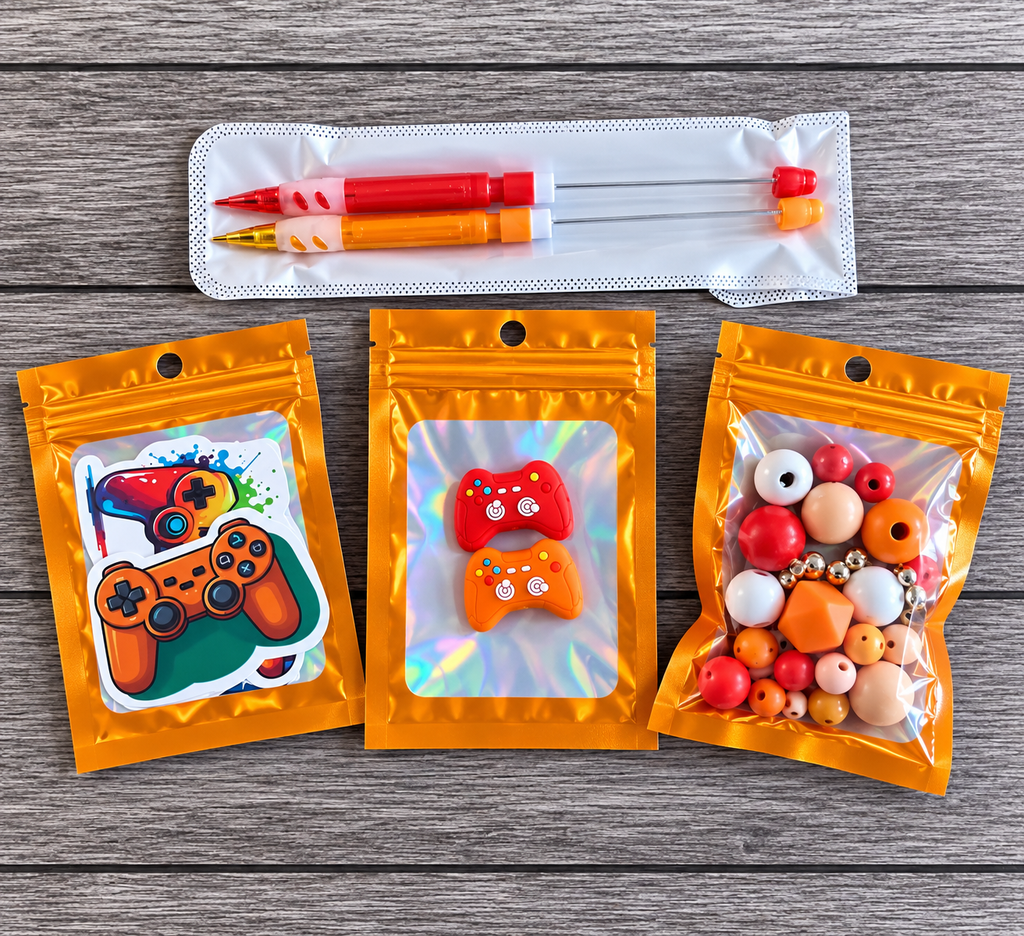 DIY Beadable Mechanical Pencil Kit - Gamer Red/Orange - 2 Pack