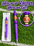 Here We Go Vikings! Handcrafted Beaded Ink Pen