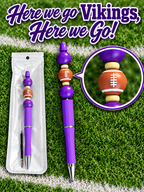 Here We Go Vikings! Handcrafted Beaded Ink Pen
