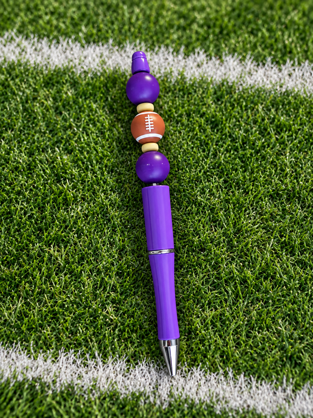 Here We Go Vikings! Handcrafted Beaded Ink Pen