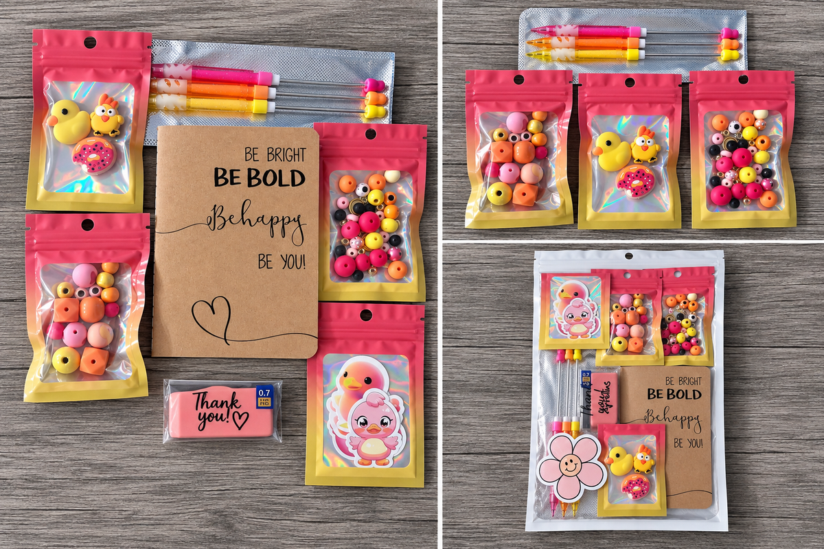 DIY Beadable Mechanical Pencil Kit - Simply Adorbs Chick, Duck, Donut - 3 Pack