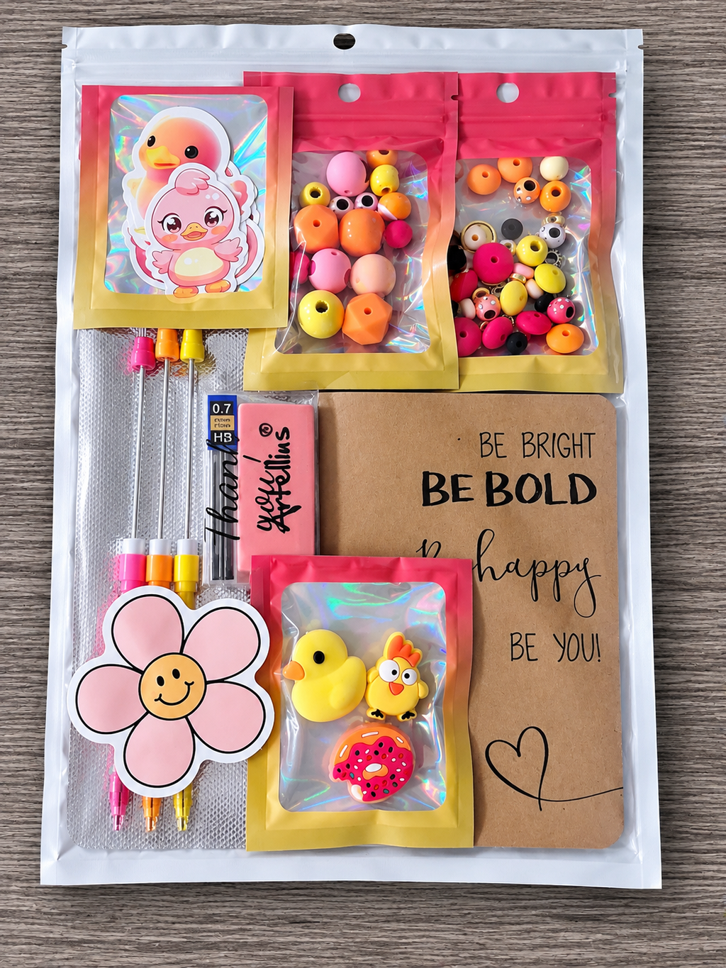 DIY Beadable Mechanical Pencil Kit - Simply Adorbs Chick, Duck, Donut - 3 Pack